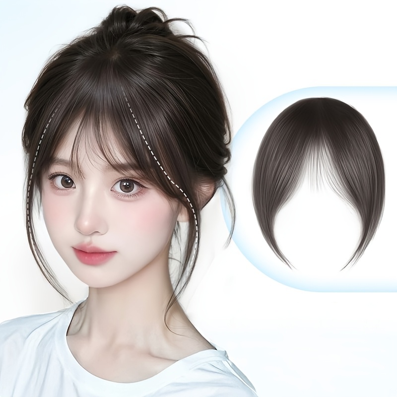 

Elegant Women's Clip-in Synthetic Straight Hair Bangs - High-temperature Fiber, With Side Bangs & Hair , &