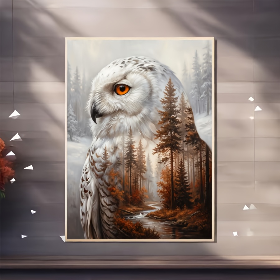 TEMU New 5d Diy Diamond Painting Kit Suitable For & - Forest With Round Acrylic Diamonds, Frameless Mosaic Art Craft, Winter Scene For, Christmas