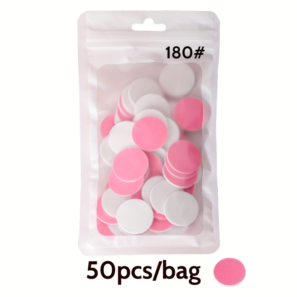 50-sheet Pack Self-adhesive 180 Grit (25mm Round) Carbonized Abrasive Discs - Heavy-duty Nail & Remover, Foot File For Pedicure/manicure, Thickened 10mm+ For Nail Shaping & Exfoliating Treatments