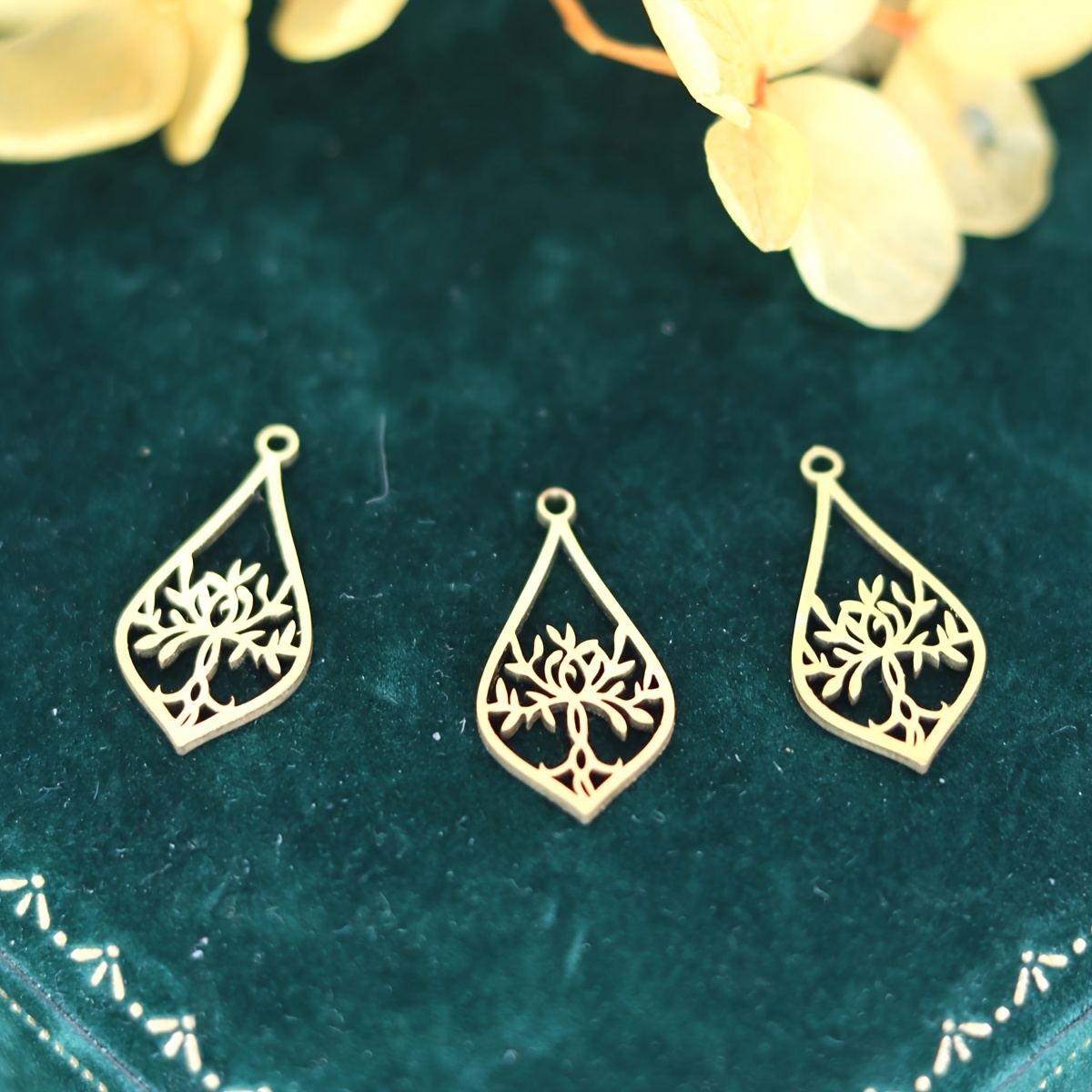Image of 3pcs Stainless Steel Mini Charms For Jewelry Making Necklace Bracelet Tree Of Life Pendant Wholesale