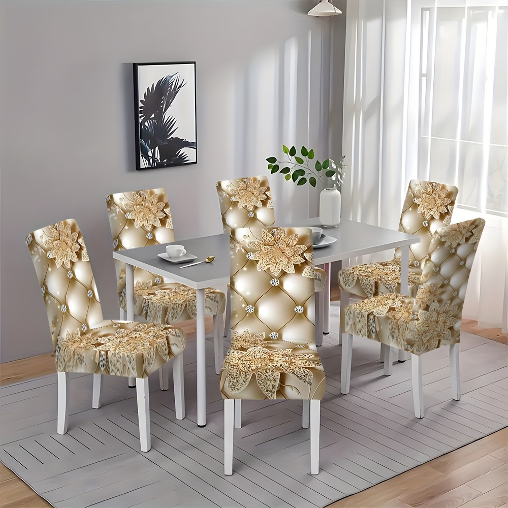 4/6pcs set pu leather restaurant chair covers pu leather square
