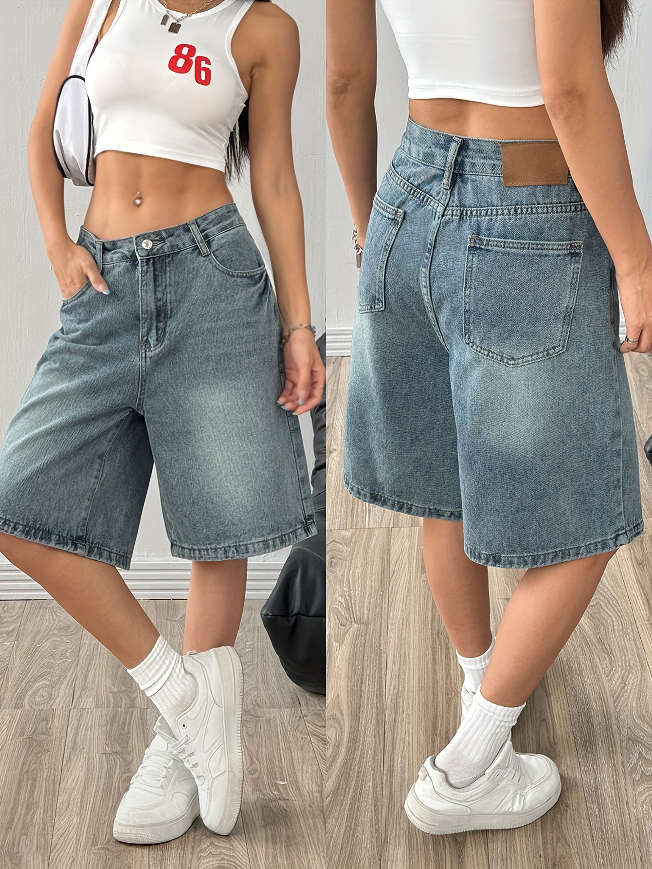 【DISCERNMENT】Vintage Washing Denim Shorts Peppermayo-260224-Roberta-