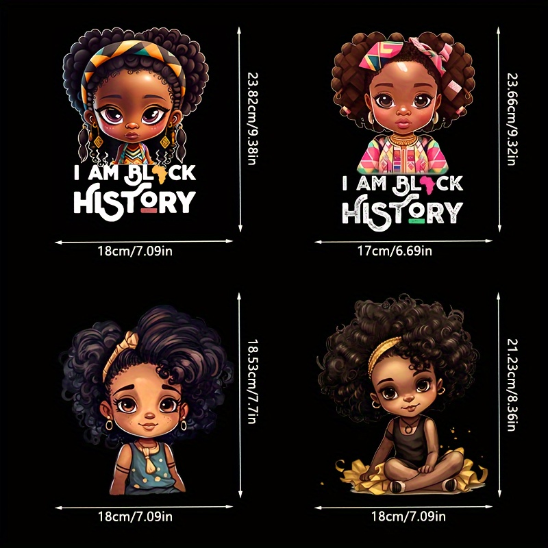 Trend Pattern Cute Cartoon African Girl With Curly Hair - Temu
