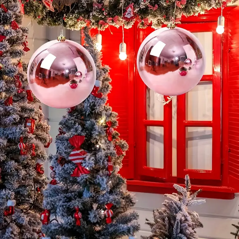 4 große weihnachtskugeln pink 15 cm 20 cm durchmesser