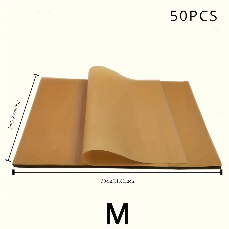50pcs pre cut non stick parchment paper sheets 22 86 x 33 02cm unbleached ideal for baking grilling frying and steaming suitable for most baking sheets baking sheets for pantry Product details 2