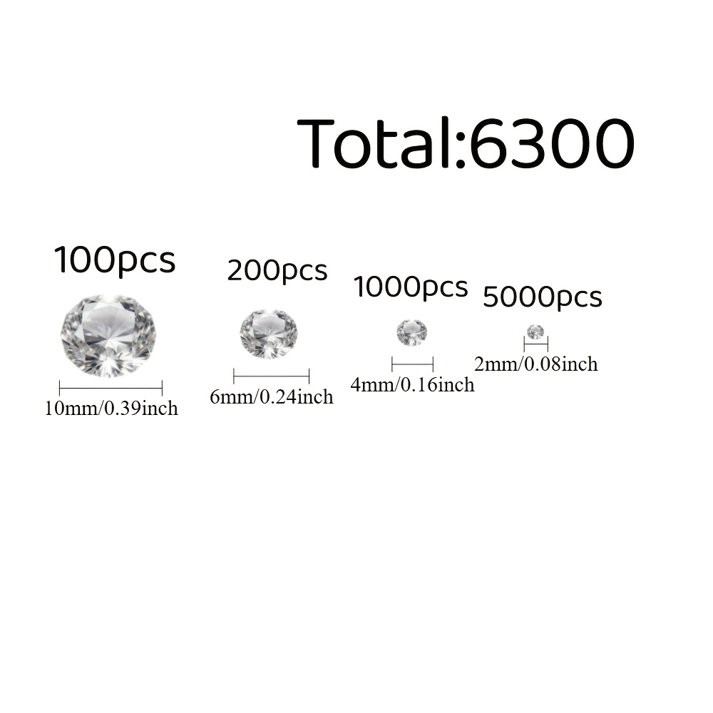 E-shop 6300 Stück transparente Diamanten, synthetische Diamanten, geeignet für: Vasenarrangement, Hochzeit, Hochzeitsbedarf, Hochzeitsdekoration,