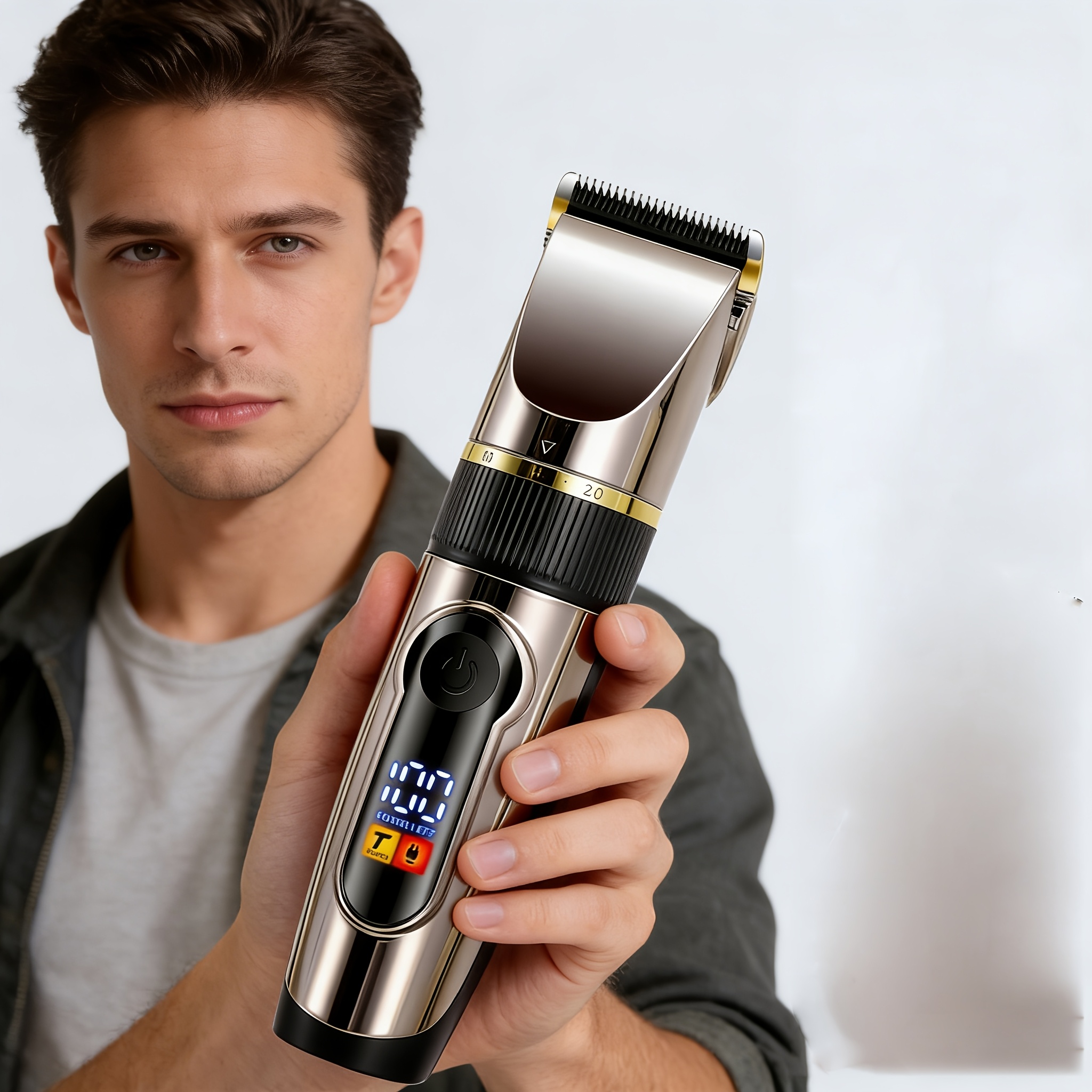 Mannen Elektrische Haartrimmer Set Baardtrimmer Sijdeburns Gravure Thuis Kapsel, Persoonlijke Verzorging Set Modieuze Styling Tools