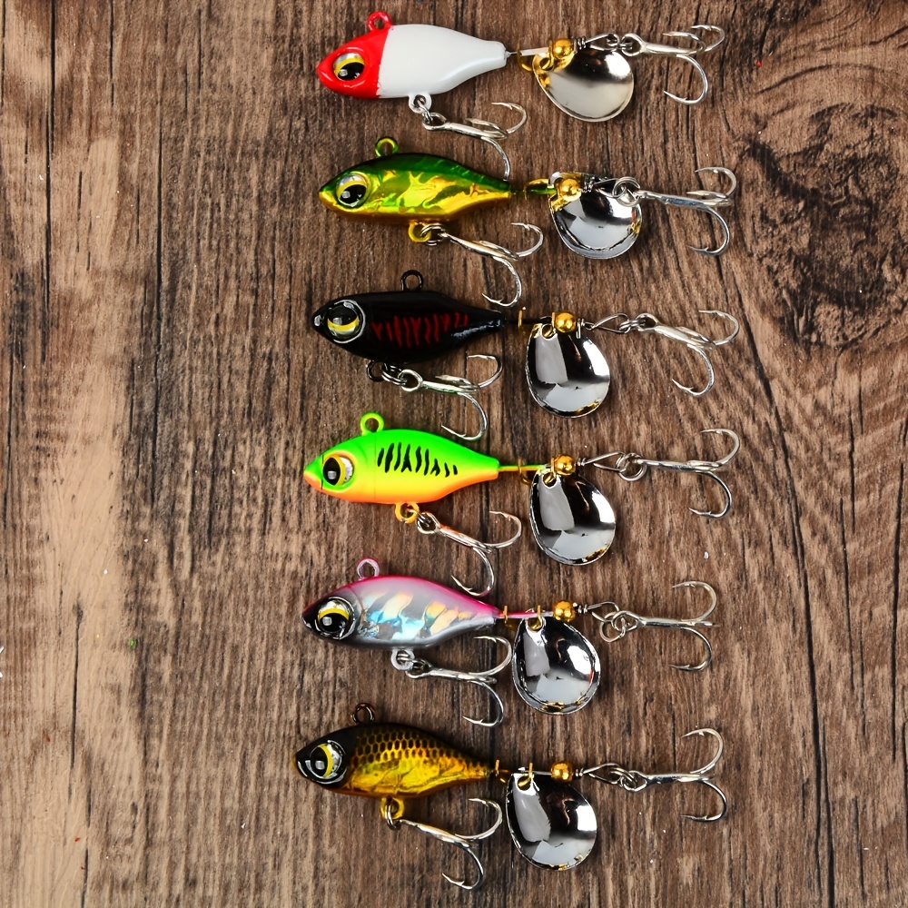 6pcs Long Shot Sinking Vib Vibration Bait Spinner Tail Spoon Fish Lure Jig Tractor Fishing Hard Baits Tackle Pesca