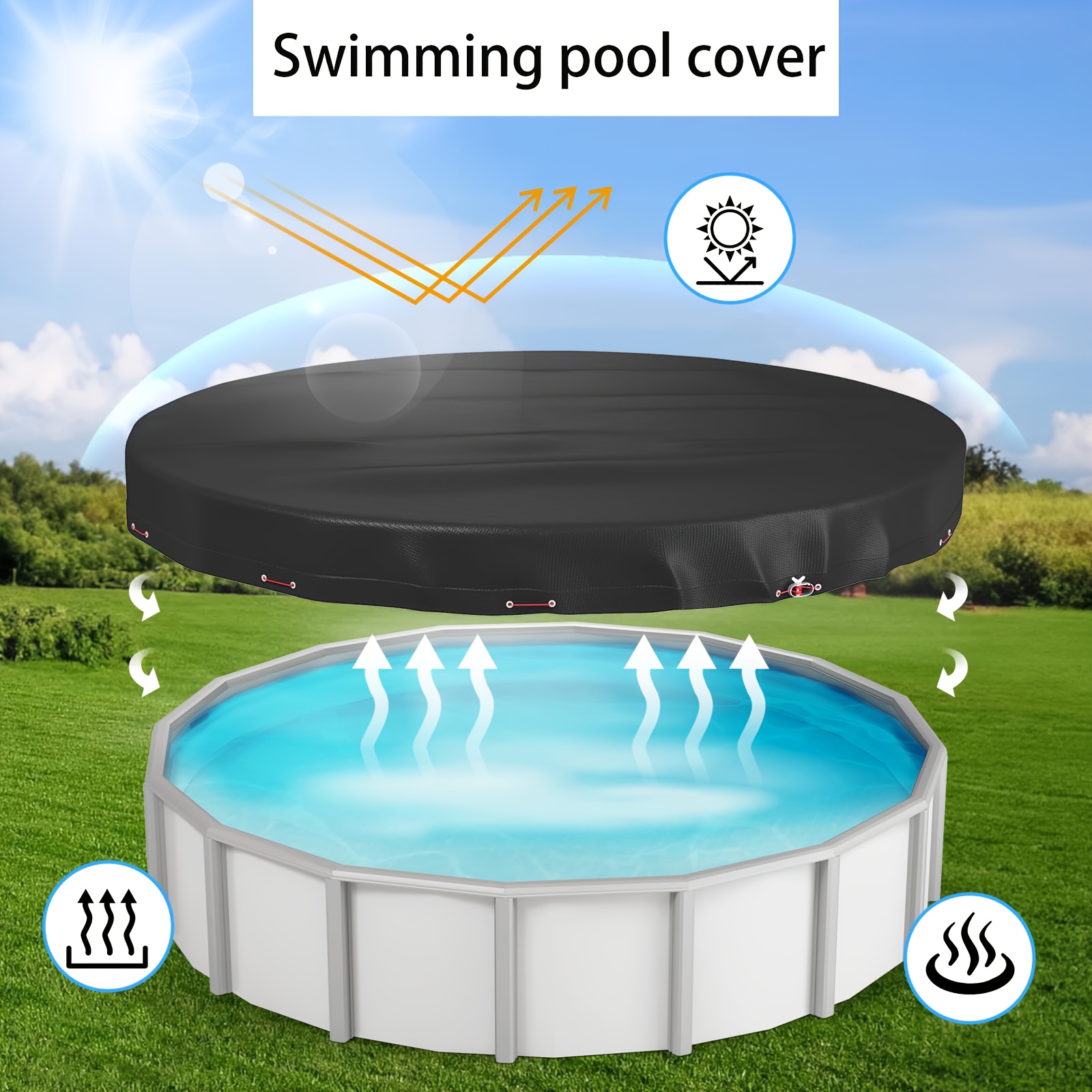 

1pc Round Pool Cover For All , Suitable For Above-ground Pools, Trampolines, Etc., Can Your Pool Clean, Avoid From , And .