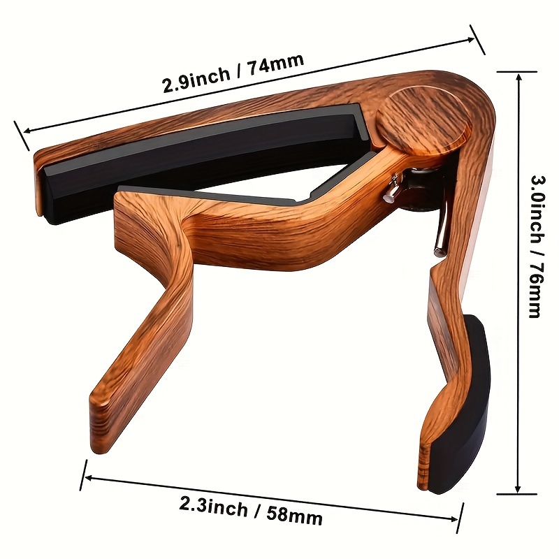 Rosewood Guitar Capo with Pick Holder - Perfect for Acoustic & Electric Guitars, Ukuleles, Basses, Banjos | Includes Picks, Guitar Picks