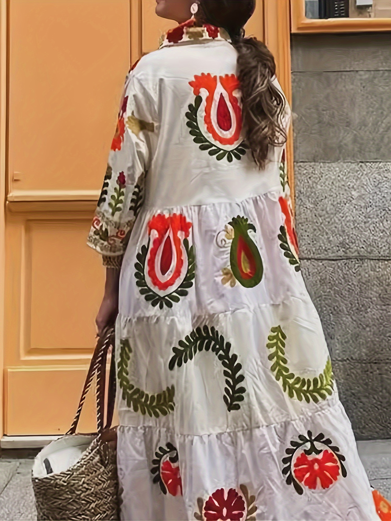 green emerald velvet dress Floral Multicolor Stripe Cotton Midi Dress
