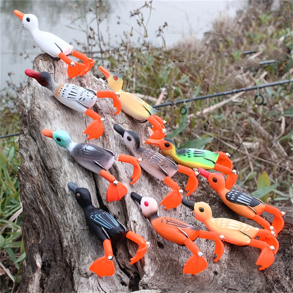 

Ftk 1pc Propeller Flipper Duck Fishing Lure, 9cm 11.3g, Artificial Bait Duckling With 3d Eyes, Surface Water Type, Mixed Colors, Silicone Material, For Bass Fishing