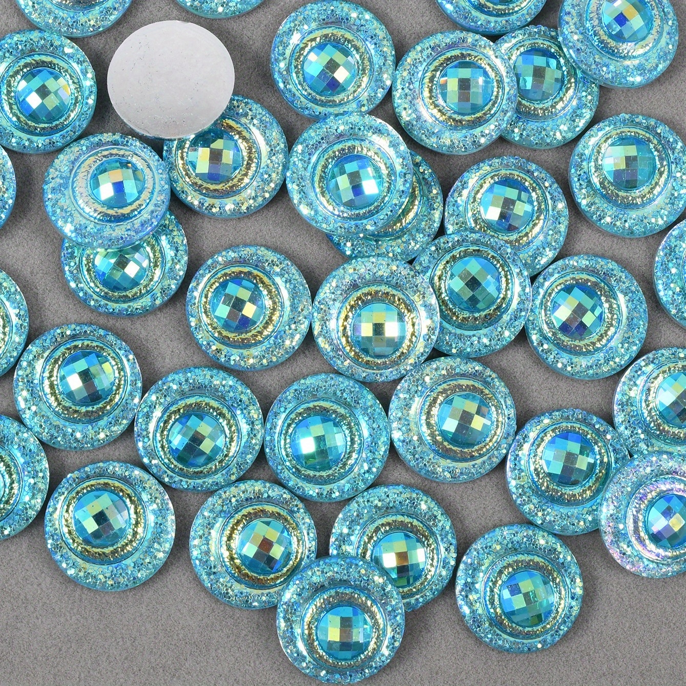 50pcs Iridescent AB Resin Rhinestones for DIY Crafts