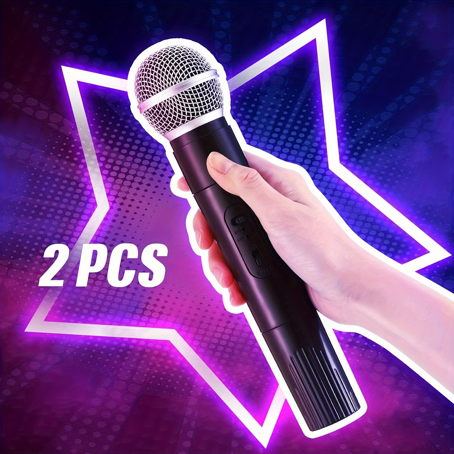 

2-pack Plastic Microphone Props - No Battery Needed, Featherless, Ideal For Use, Karaoke, Stage, Costume, Birthday Party Decorations