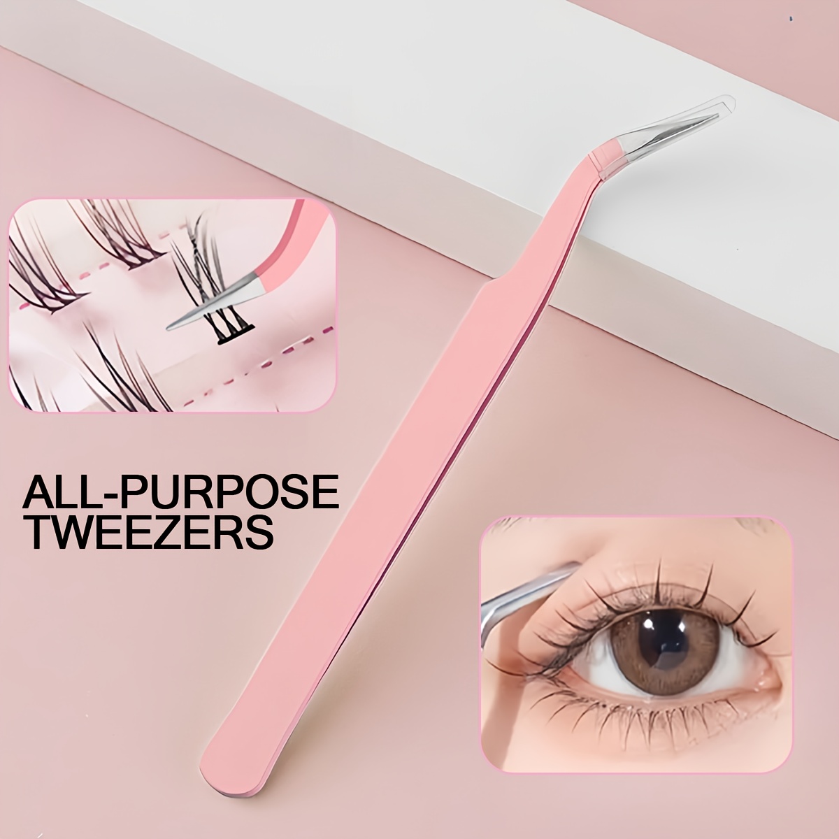 E-shop Wimpernverlängerung Pinzette aus Edelstahl, Wimpernzange, Wimpernclip-Werkzeug, geeignet für jede