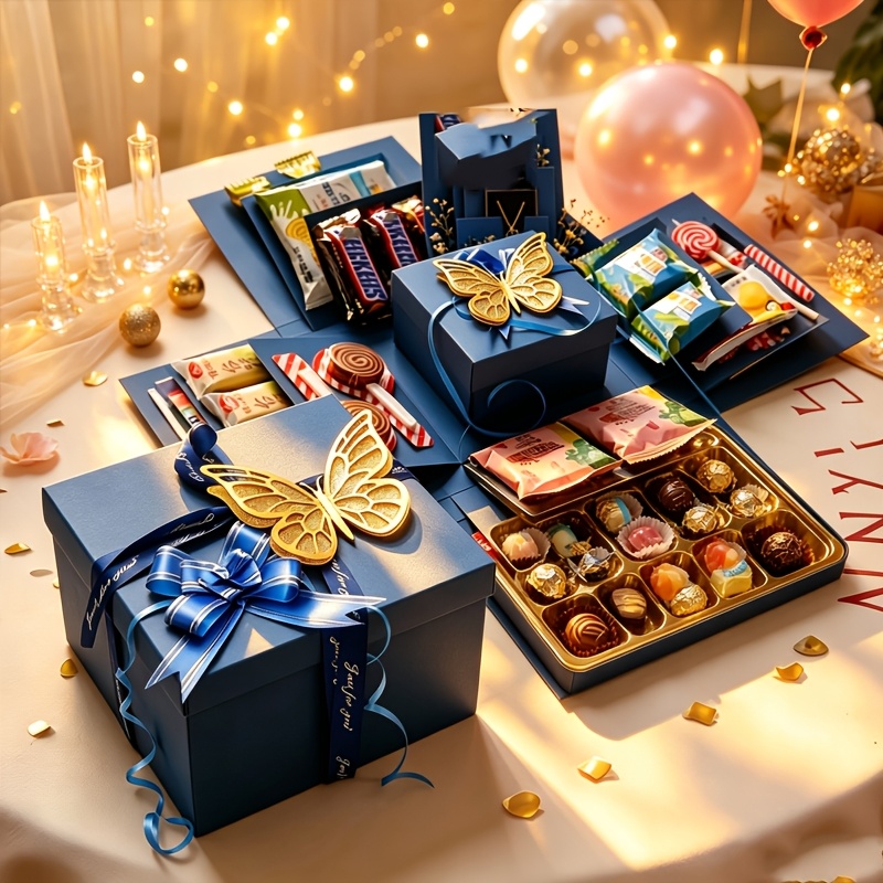 TEMU 1 Set/5-layer Surprise Exploding Gift Box/2pcs 3d Decorations Creative Gift Box Valentine's Day Birthday Souvenir Packaging Box/holiday Party