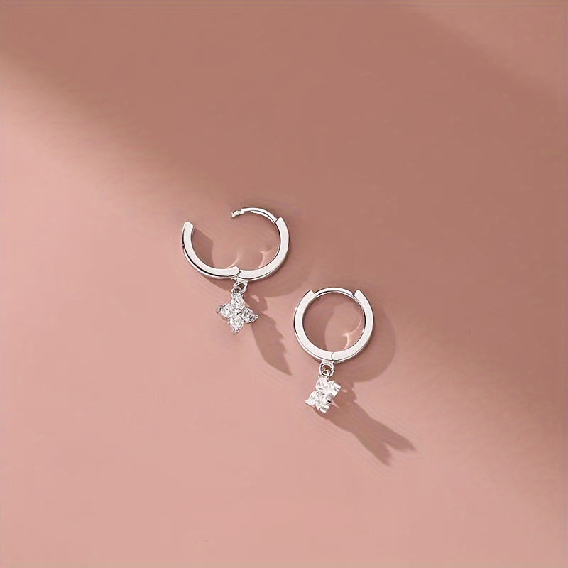 Vintage Copper Dangle Earrings with Synthetic Cubic Zirconia