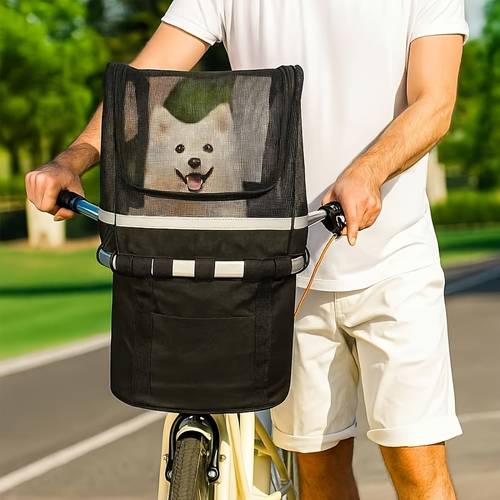 best seller portable removable full zip opening bike basket cover dog bike basket cover