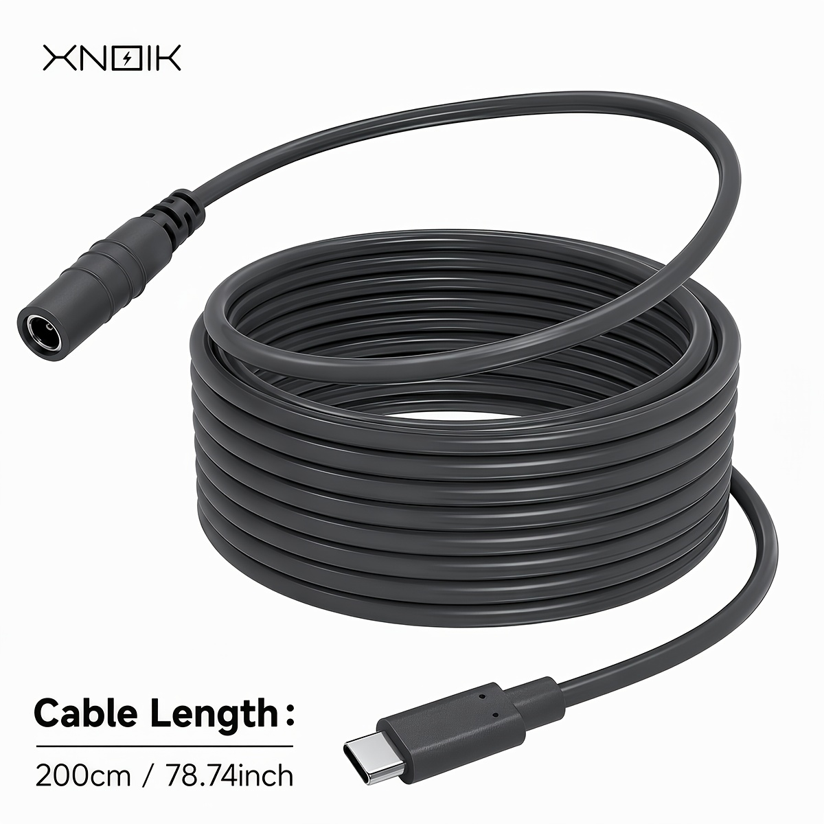 Câble d'alimentation USB C vers DC 5521, cordon d'alimentation Type C 100W, câble de charge 18AWG avec port 5,5 mm x 2,1 mm, câble d'extension d'alimentation extérieur pour terminaux satellites portables, pour Starlink Mini, camping, alimentation de secours, essentiel technologique pour la rentrée