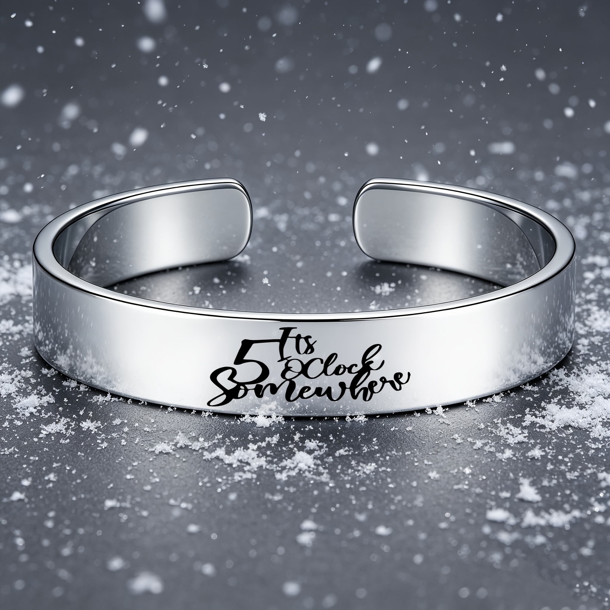 Minimalist Creative Design Stainless Steel Open Bangle, Gift for Wine Lovers