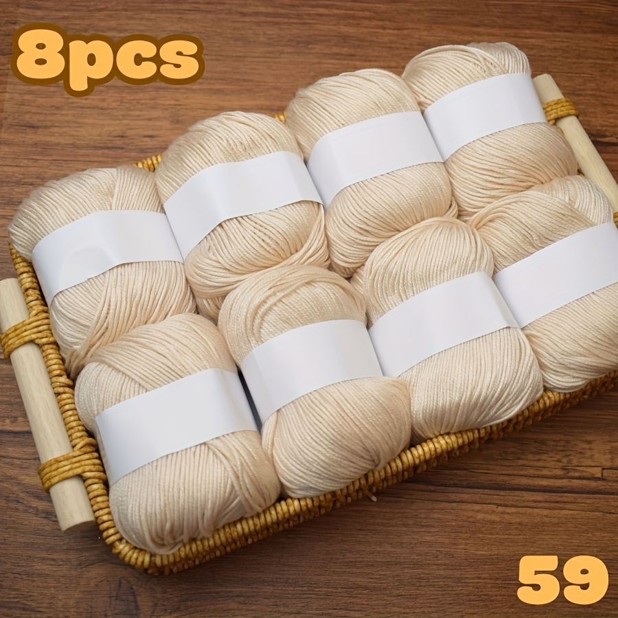 TEMU 8 Piezas de Hilo Lujoso Seda - 60% Seda, 30% Lana, 10% Cachemira, 50g Una (400g Total) Colores Vibrantes y Neutros para Crochet, Tejido y