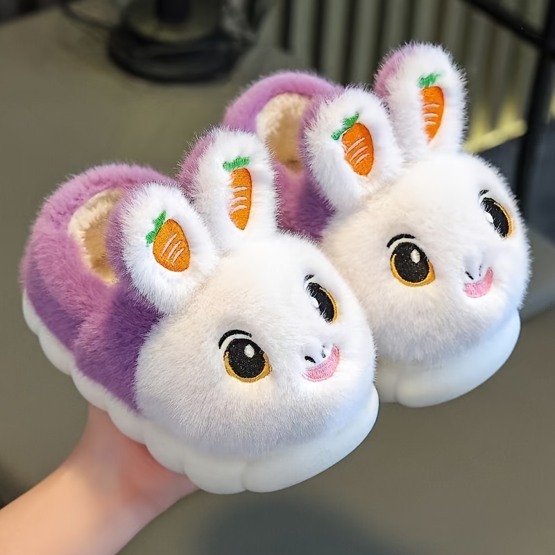 Children's Fashion Cartoon Plush-lined Slippers, Comfortable, Breathable, And