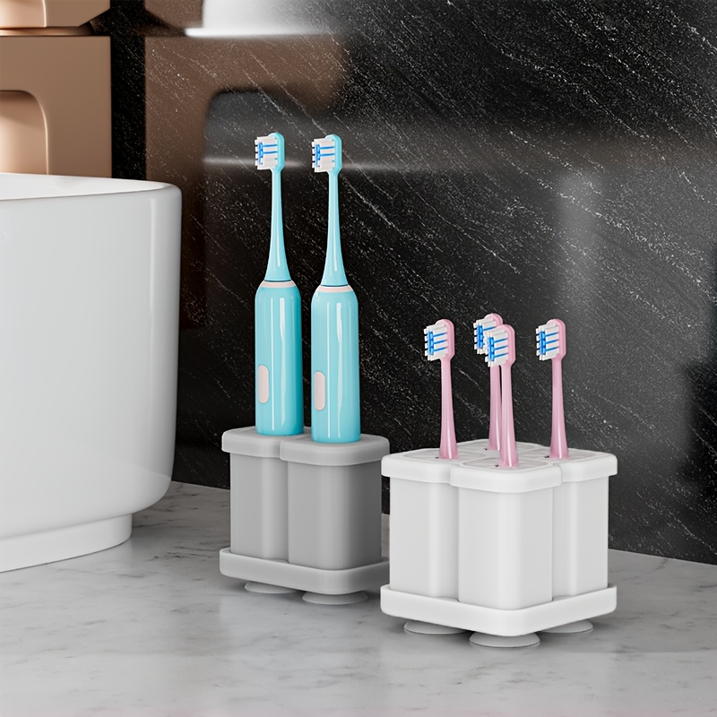 Soporte para cepillos de dientes con cubierta, colgador de cepillos de  dientes montado en la pared, práctico estante para cepillos de dientes para  dormitorio, 2 uds. – Los mejores productos en la