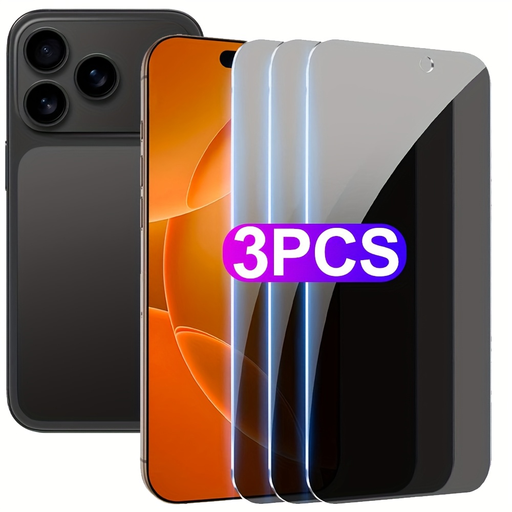 TEMU 3pcs Anti-privacy Screen Protector For Iphone 18 17 16 15 14 13 12 11 Pro 17 Air Plus 13 12 Mini Tempered Glass 9h Full Cover Protective Glass