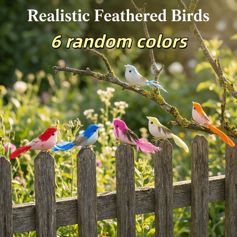 TEMU 6pcs Random Colors Handcrafted Simulation , Cute Shapes, , Suitable For Courtyard Decoration, Garden Dressing, Indoor Home Ornaments, Outdoor