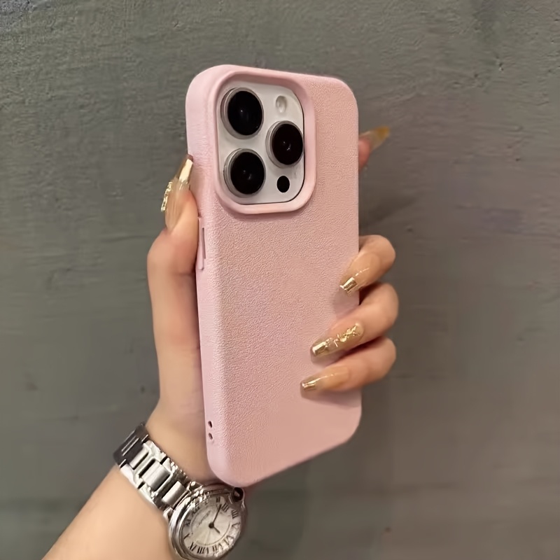 3pcs Set Litchi Pattern Apple 15 Mobile Phone Case Iphone14Promax Simple 13 Frosted 12 All-Inclusive New Anti-Fingerprint 11 Soft Shell Suitable for 16Pro Men And Women Soft Silicone Anti-Fall Protective Cover