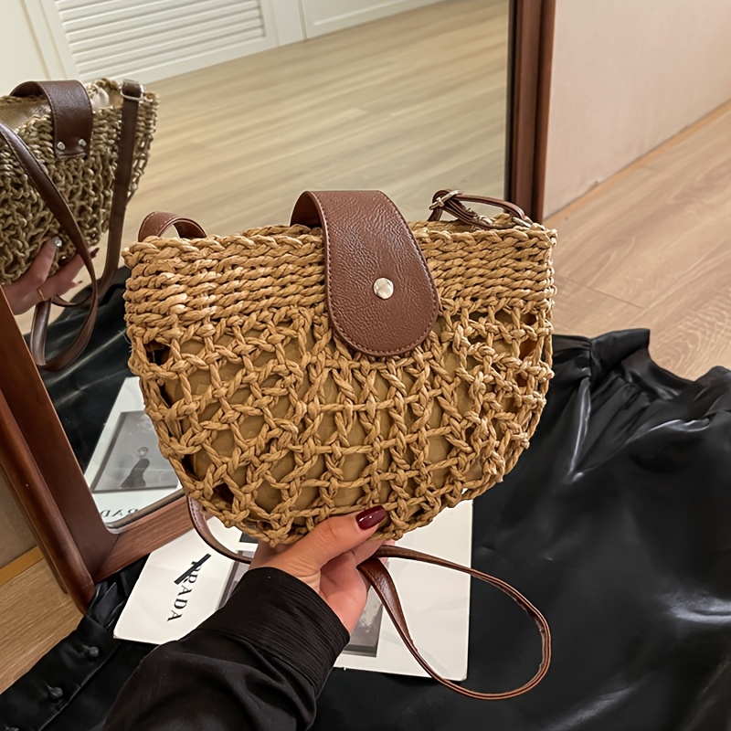 sac plage dété en paille tressée à main femmes sacs Temu Switzerland