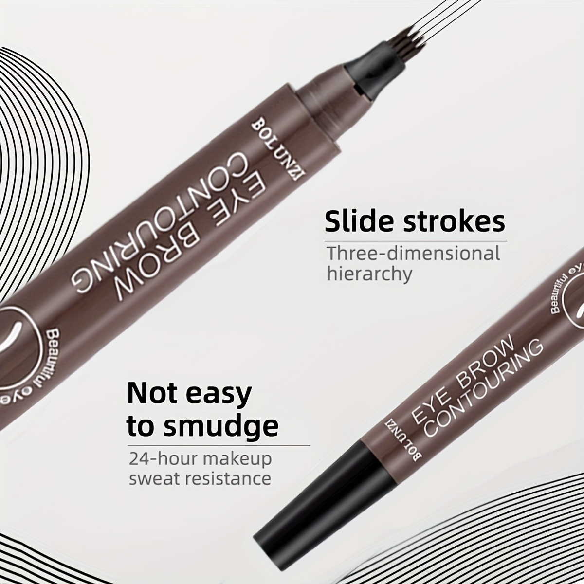 4 lápices de cejas con 2 piezas - maquillaje natural de   color, impermeable y sudorproof, diseño portátil,     en  ,     los tipos de beige  s,   para favor de boda,   para uso  ,      ,   medio, negro, cosméticos sudorproof |   natural | tamaño compacto Detalles del producto 6