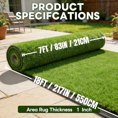 5 ft x 10 ft heavy duty thick artificial turf grass indoor outdoor realistic synthetic grass for patio landscape backyard dog pets mat with drainage holes replacement turf ideal for garden lawn balcony decor