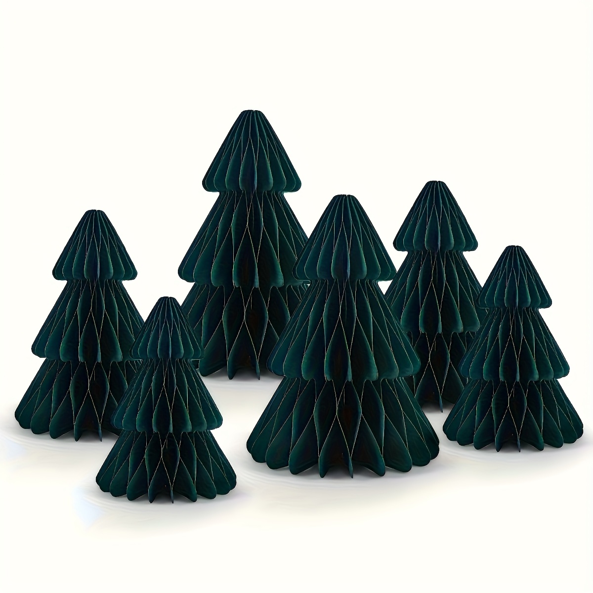 TEMU 6pcs Honeycomb Paper Christmas Trees Christmas Paper Tree 3d Honeycomb Decorations Set For Home Xmas Party Decorations