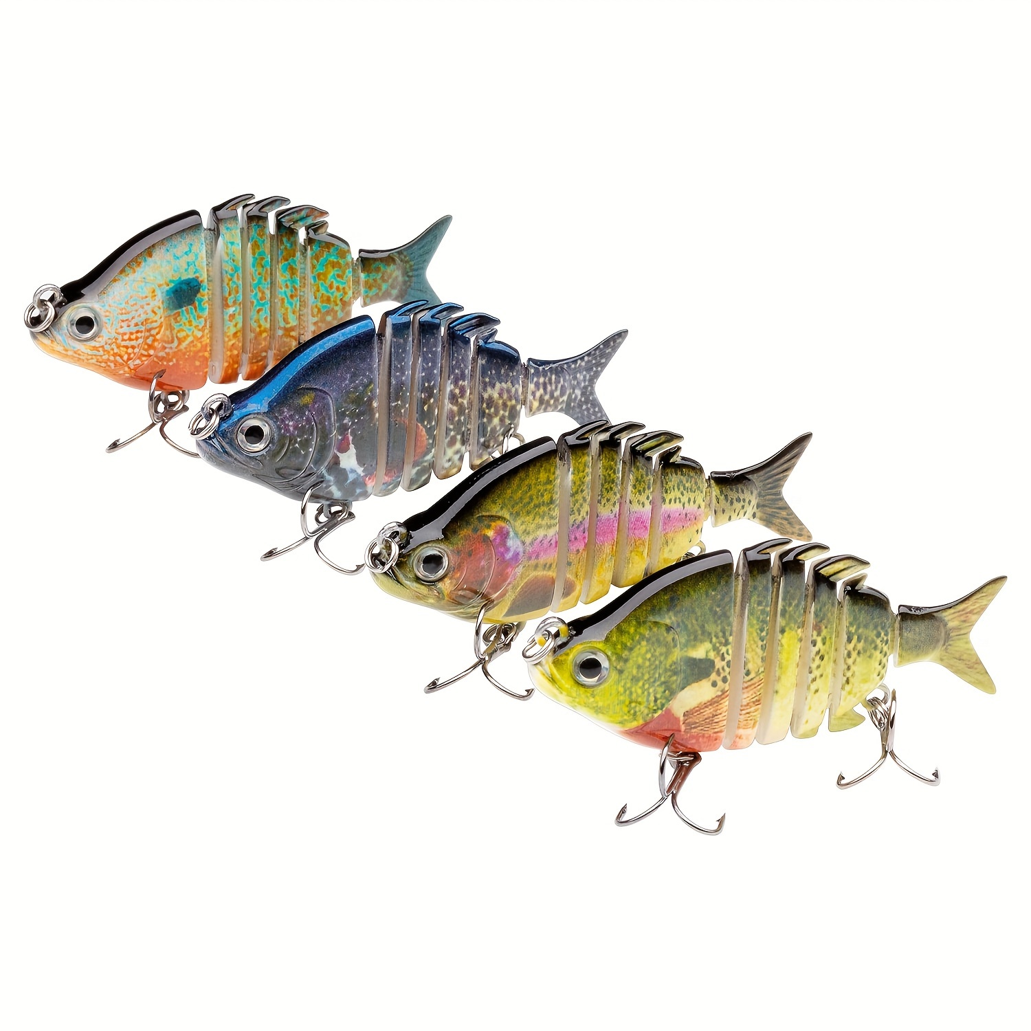 

Bassdash Swimpanfish 2019 .5-inch/0.34-ounce Hard , Multi Jointed Top Water Trout, Perch Fishing , Set In 4 Colors, Suitable For Freshwater And Saltwater