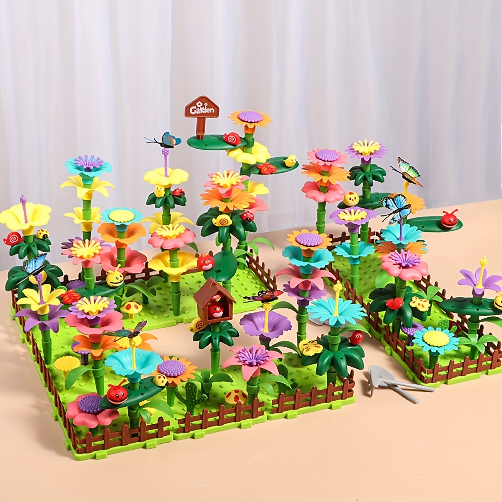  BainGesk Juguetes para niñas de 3, 4, 5, 6 años, juego de  construcción de jardín de flores preescolares - 148 piezas, juguete  educativo de jardinería STEM, regalo ideal de Navidad y