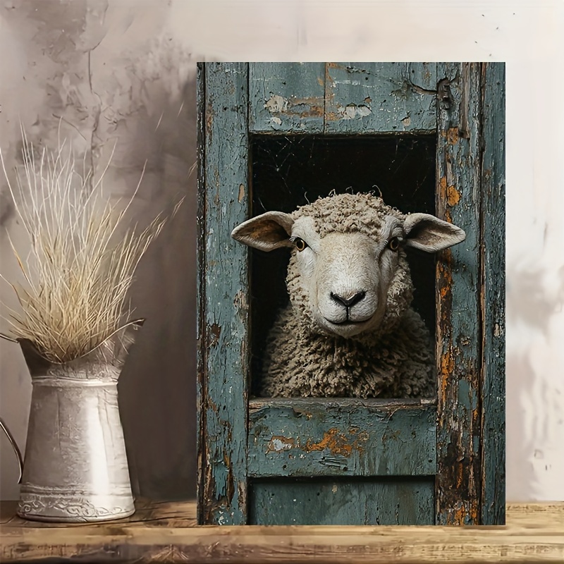 

Sheep Wooden Framed Canvas Painting Wall Art Prints For Home Decoration, Living Room & Bedroom, Festival Party Decor, Gifts, Ready To Hang