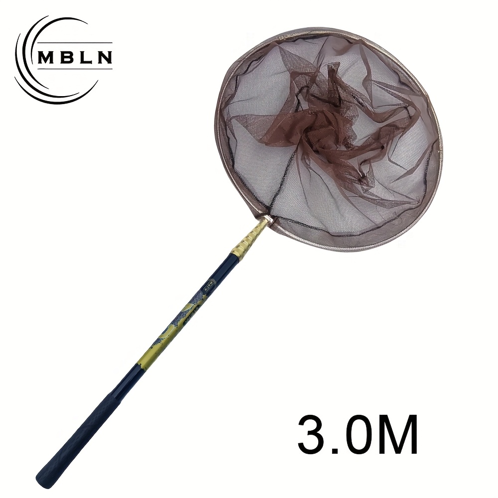 Cross-border Factory Short Section Carbon Landing Net Pole 2.1 Meters 3 Meters Hard Fishing Landing Net Telescopic Positioning Landing Net Rod