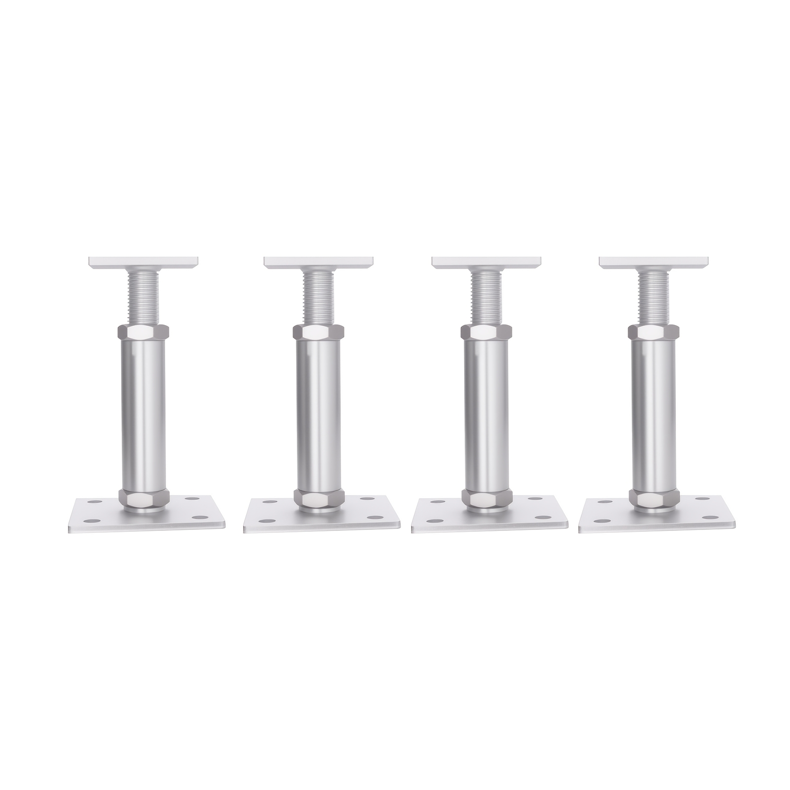 Image of Premium Post Holder Square 4pcs Set 70x70mm - Galvanized Steel-for Fence Posts, Gate Posts & Gardening - Weather-resistant & Durable - Ideal For Fence Building, Carports &