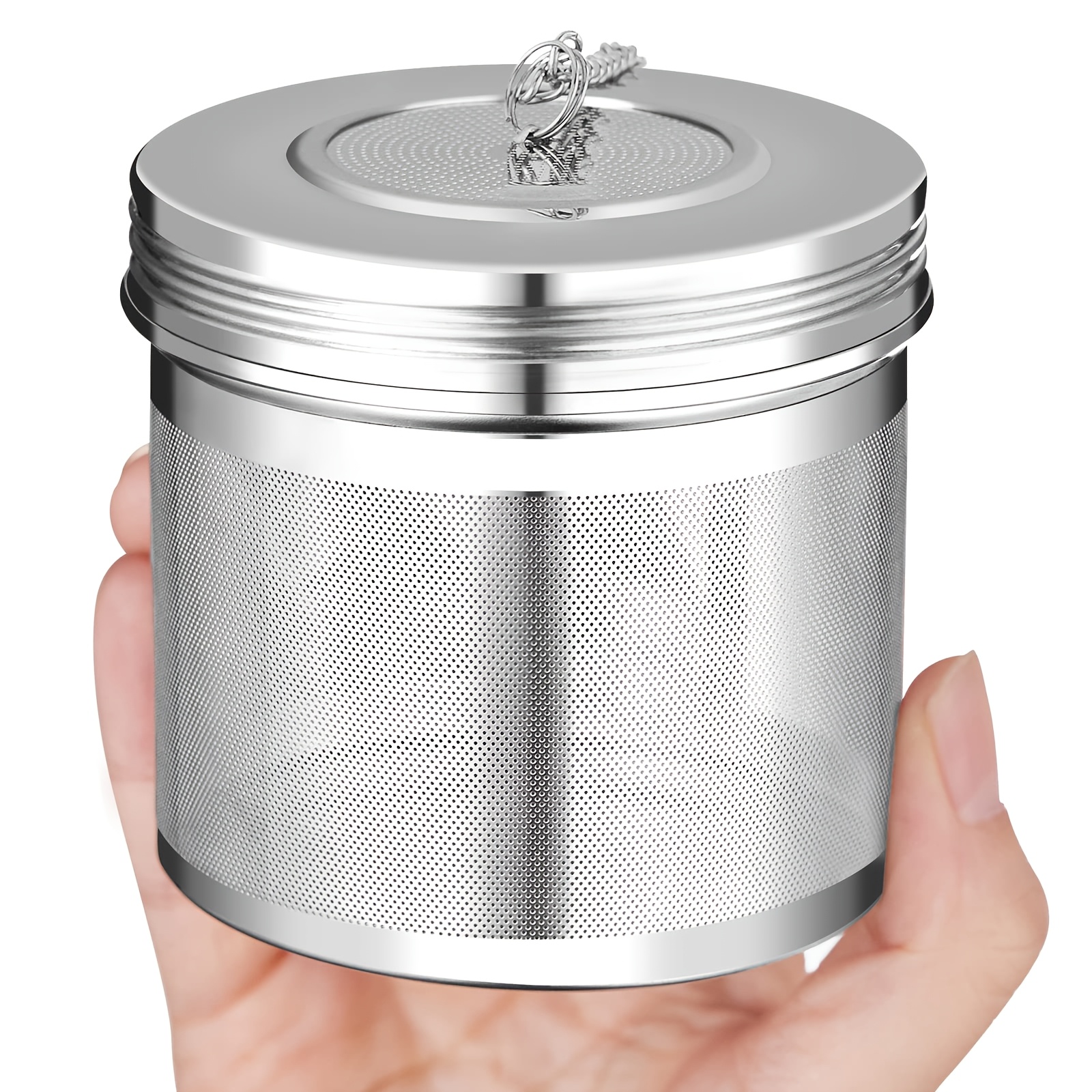 TEMU 2 Paquets de Grandes Boules Infuseurs pour Thé et Épices, Boule pour Cuisson de Soupe, Acier Inoxydable 304, Couvercle , Crochet à Chaîne, à Thé