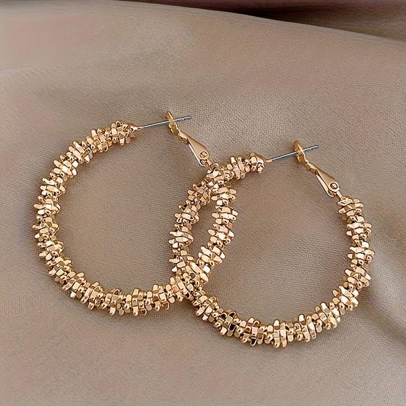 2pcs/set European And American Hong Geometric Women's Circle Earrings, Suitable For Gifting And Wearing To Parties