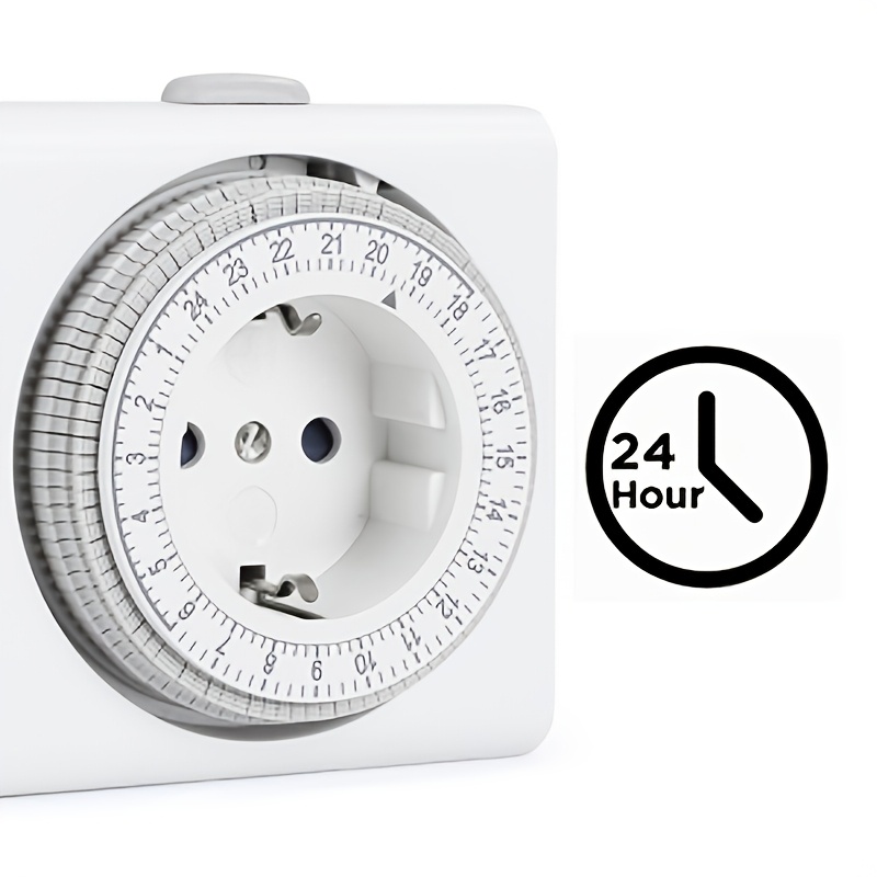europese standaard   compacte mechanische timer voor thuis, 16a 230v 3680w mini timer voor thuis met handmatige uitloop schakelaar en sluiterschakelaar,   en betrouwbaar, minimaal timer instelling 15 minuten, tot 96 dagelijkse aan/uit cycles