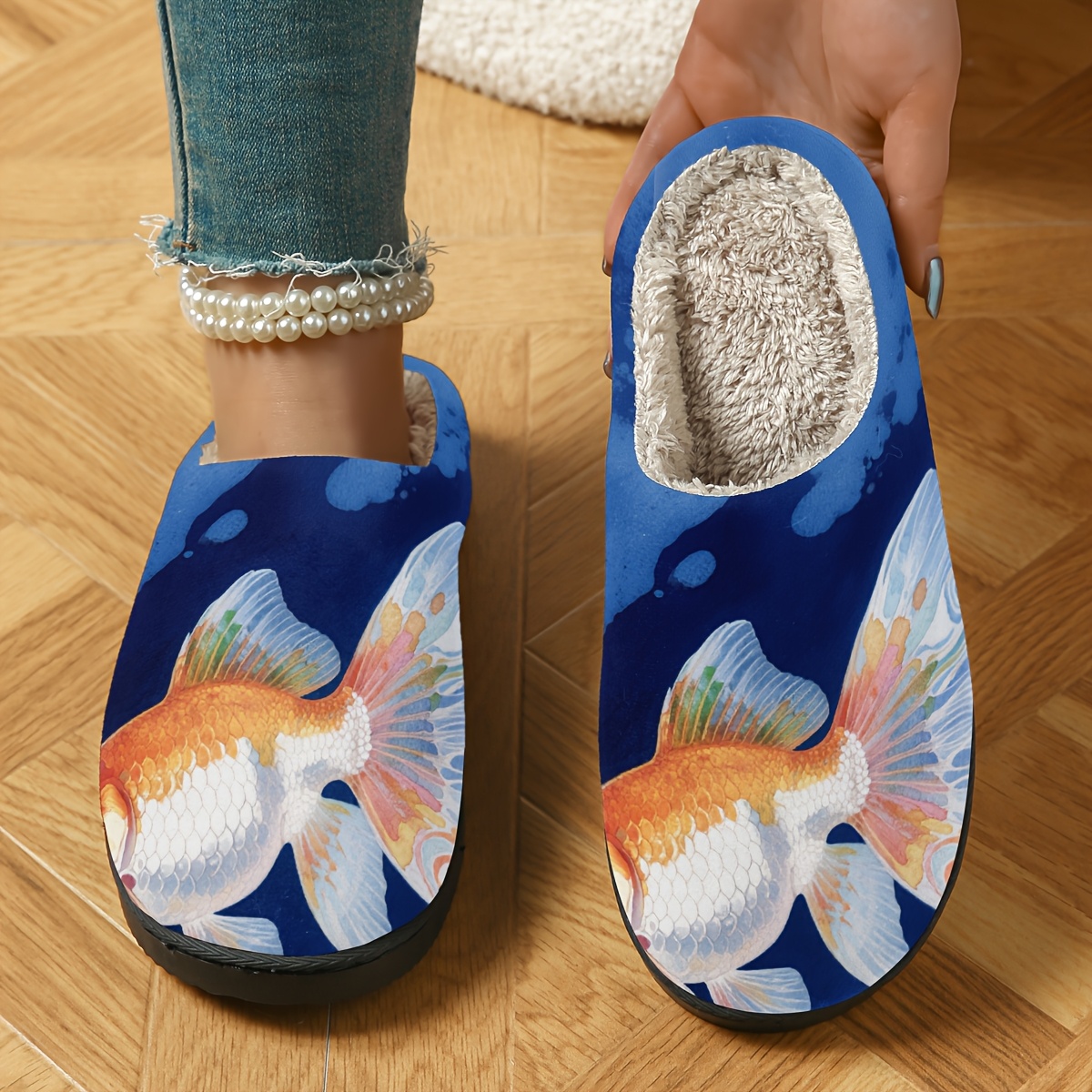 10.49 JERYMUND Womens Cute Fuzzy Slipper, Kawaii Sushi Anti-Skid Foam Comfy Cozy Plush Warm House Shoes For Indoor Outdoor FS