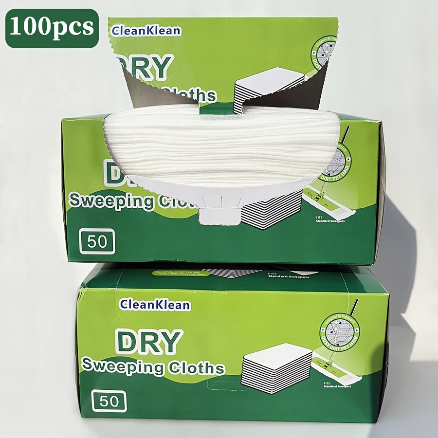 TEMU 50/100 Sheets Disposable Flat Mop Replacement Pads, Static Dust Cleaning Cloths - Convenient And Quick, Efficient Cleaning With Static Dust And