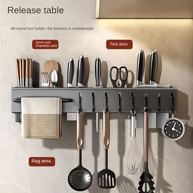 Knife Holder No punch Wall Mounted Cutlery Storage Rack - Temu