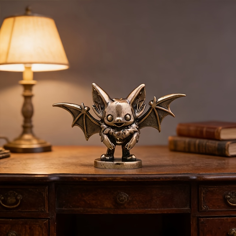E-shop Massive Messing-Fledermaus-Figur - Vintage Gothic, geeignet für Innen- Außendekoration, Retro Fledermaus-Motiv für Zuhause, Büro, Halloween, Tag