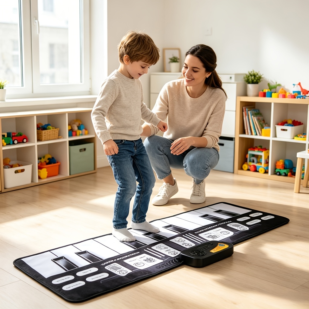 1pc music piano mat toy keyboard floor   adjustable volume   different   6 kinds of instruments switching birthday christmas halloween thanksgiving gift for boys and girls Product details 0