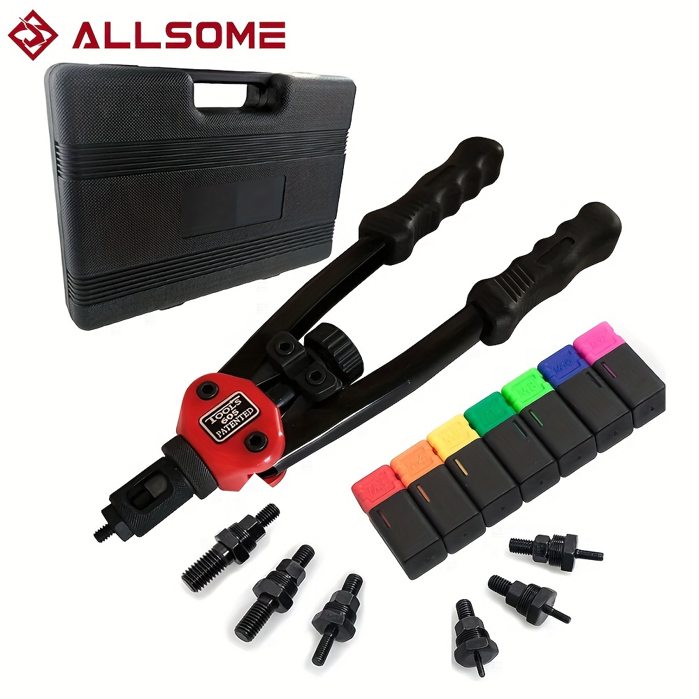 Allsome Bt-605 Gun Tool Hand Insert Rivet Nut Tool Manual Mandrels M3 M4 M5 M6 M8 M10 M12 Ht2598