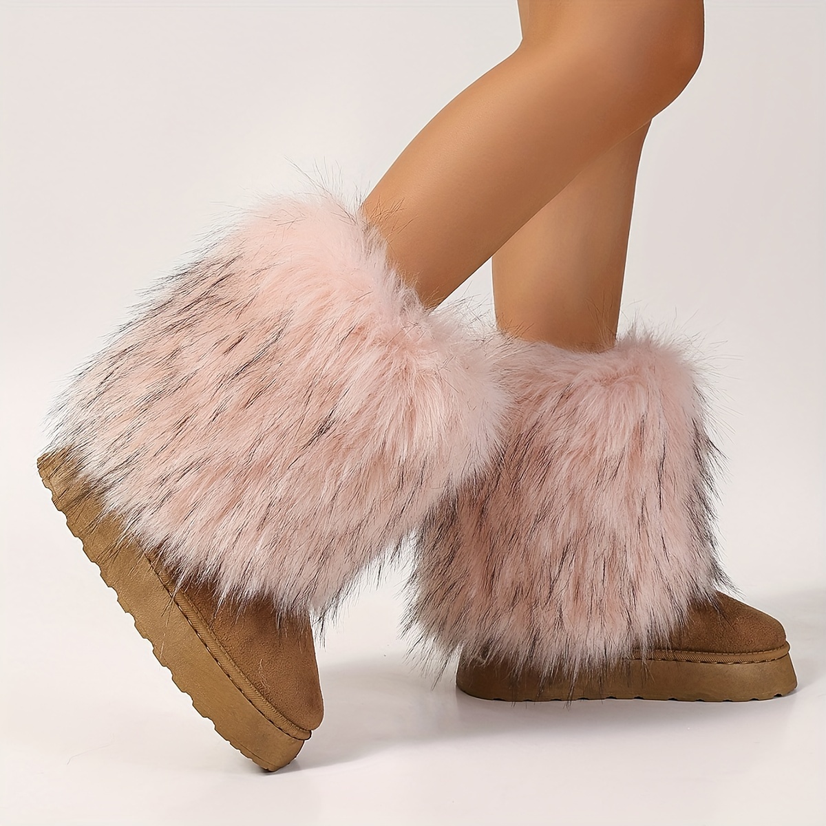 Mid Calf Boots Womens Furry Ugg Boots Bear Paws Boots Women's - Main Image