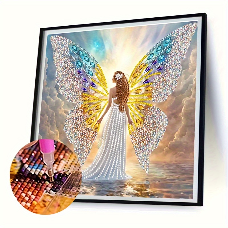Image of 5d Painting Kit, Fairy Design For Adult Beginners, Featuring Some Irregular Diamonds For Painting Images, Suitable For Home Wall Decoration With Dot Craft